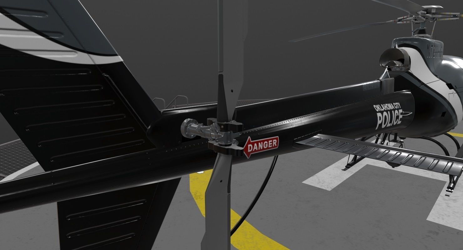 AS-350 Oklahoma City Police Animated Low-poly 3D model_18