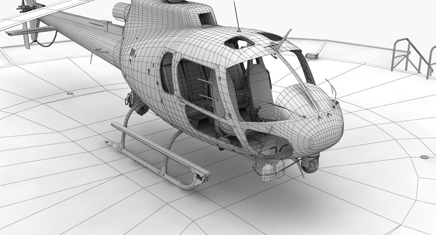 AS-350 Oklahoma City Police Animated Low-poly 3D model_28