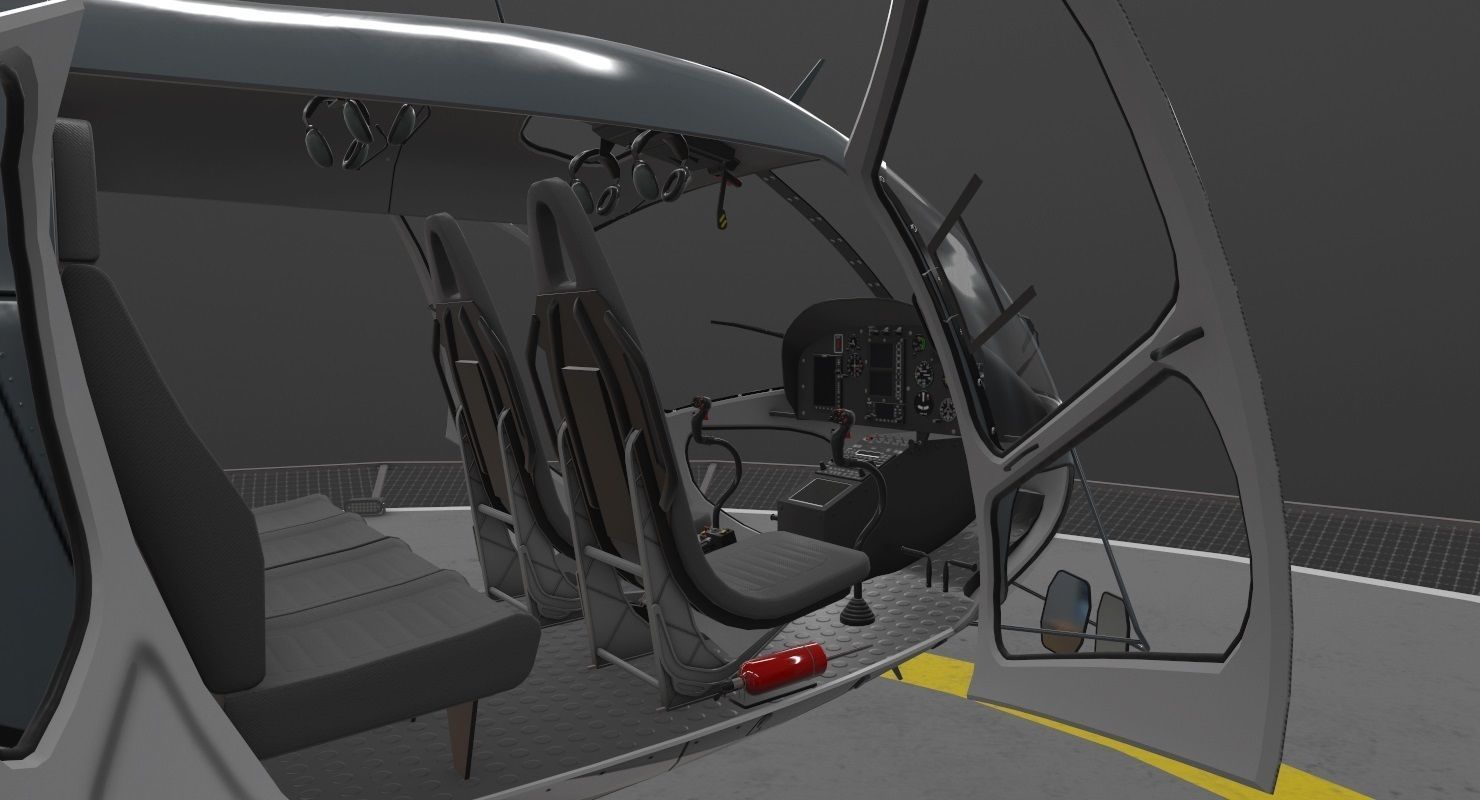 AS-350 Oklahoma City Police Animated Low-poly 3D model_10