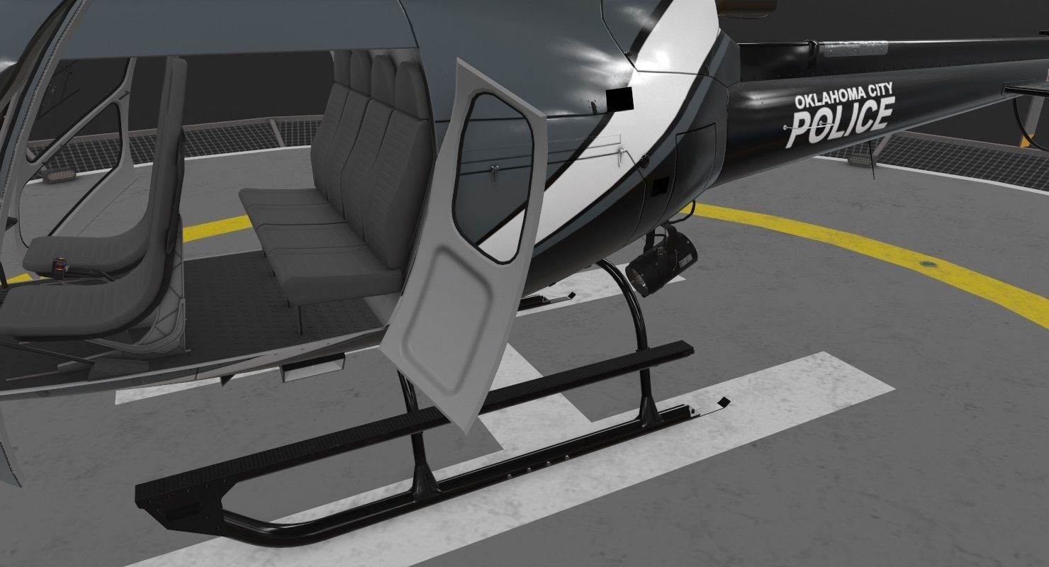 AS-350 Oklahoma City Police Animated Low-poly 3D model_16