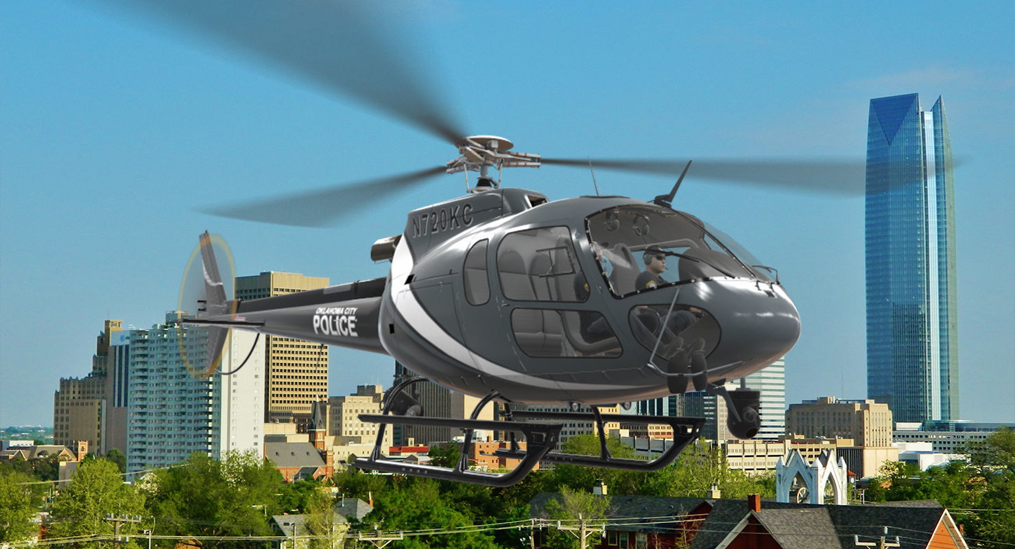 AS-350 Oklahoma City Police Animated Low-poly 3D model_4