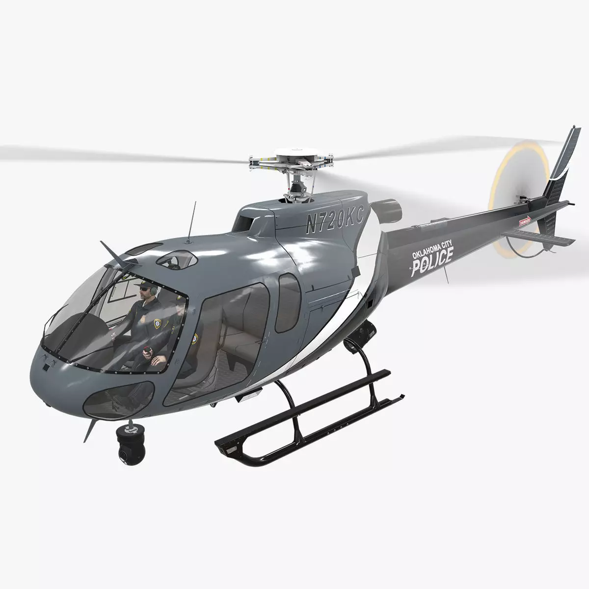 AS-350 Oklahoma City Police Animated Low-poly 3D model_0