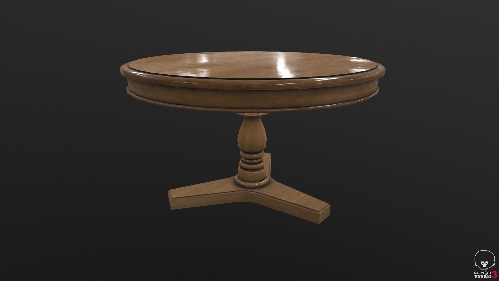 Victorian Dining Table Low-poly 3D model_4