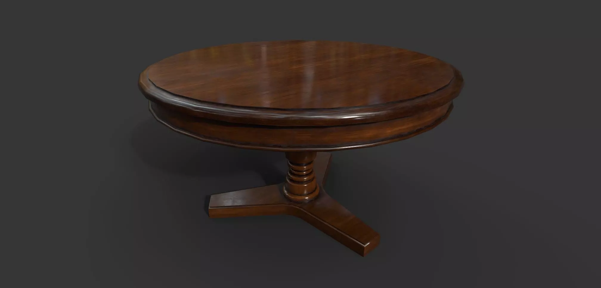 Victorian Dining Table Low-poly 3D model_0