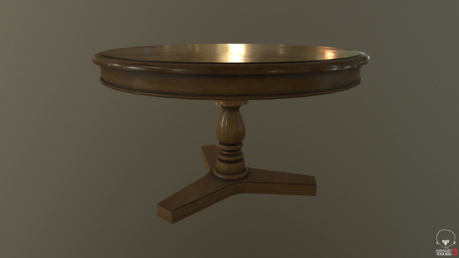 Victorian Dining Table Low-poly 3D model_3