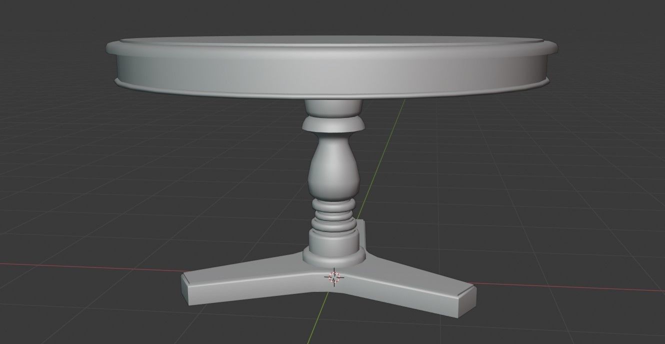 Victorian Dining Table Low-poly 3D model_5