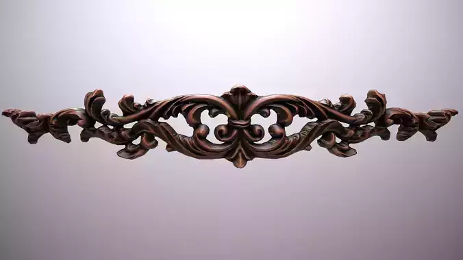 Luxurious carved wood ornament