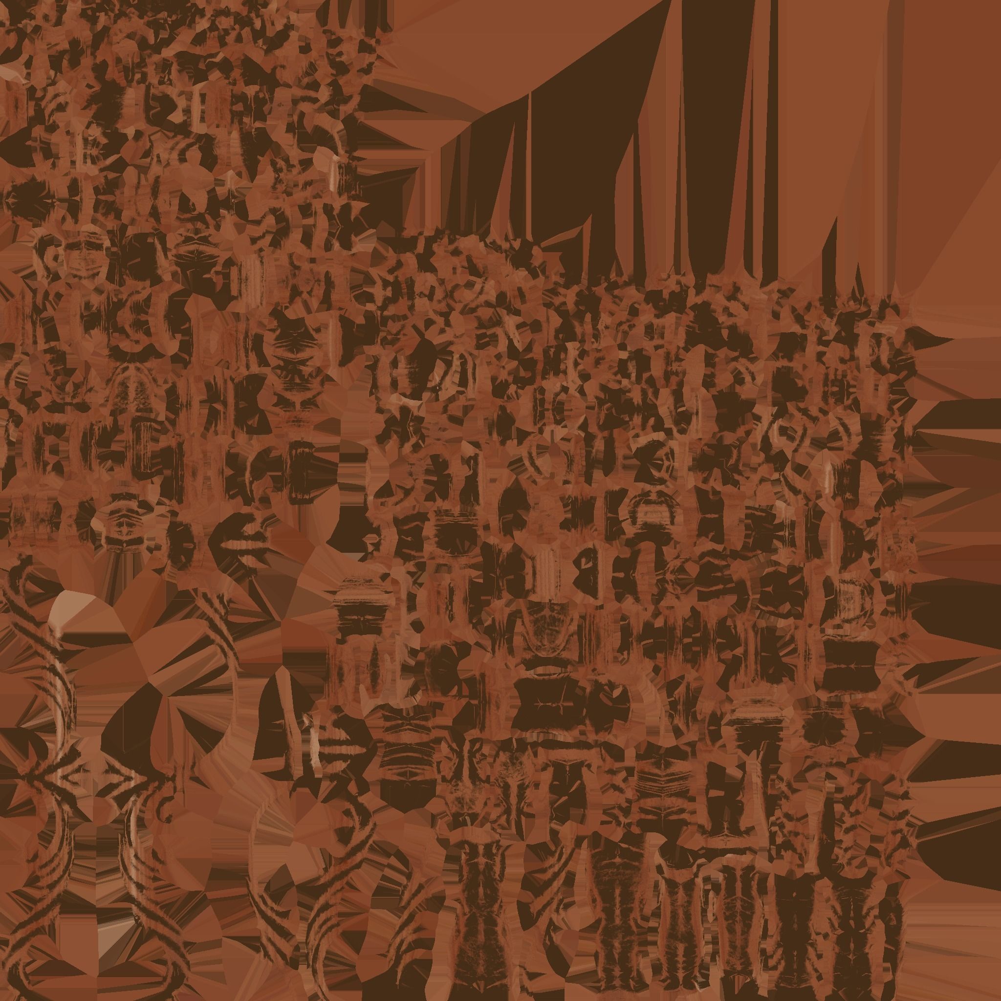 Luxurious carved wood ornament Low-poly 3D model_9