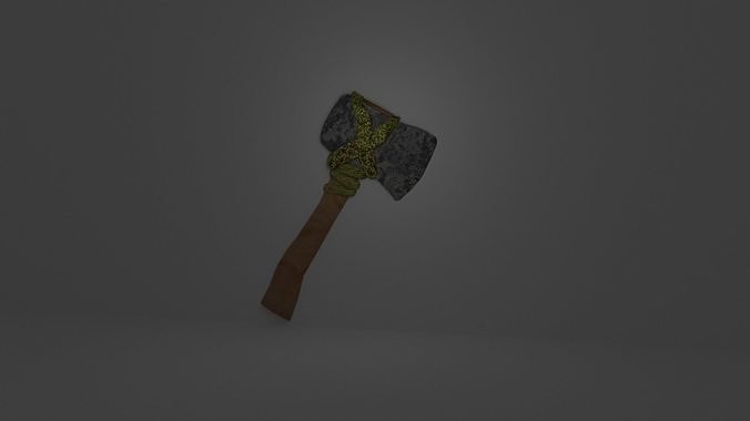Customizable Survival Axe Low-poly 3D model