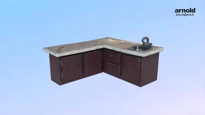 Kitchen Counter Low-poly 3D model