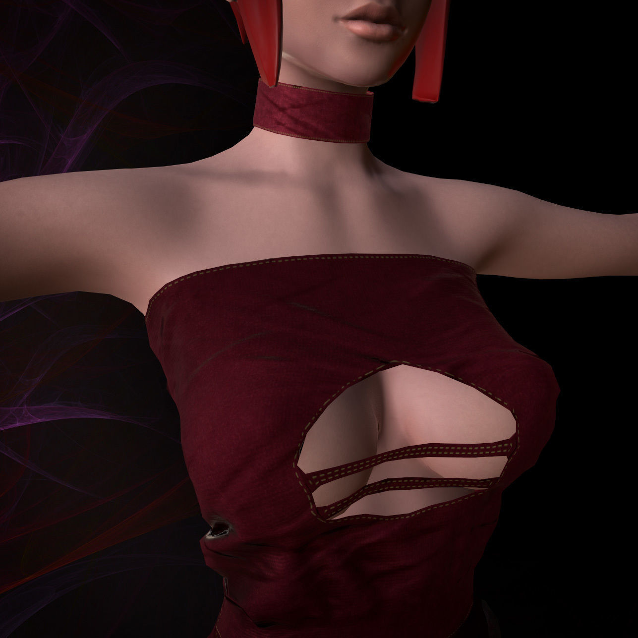 Female elf girl - Game ready model Low-poly 3D model_10