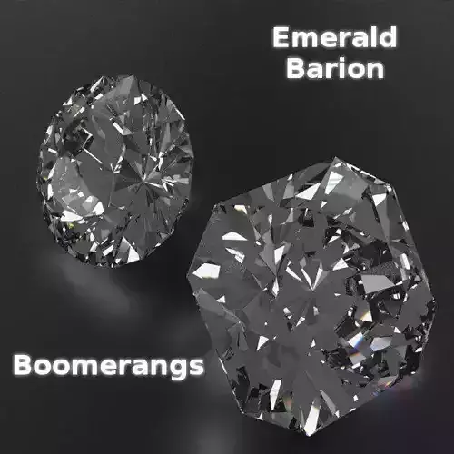Gem Collection emerald baron and boomerang diamonds 3D model