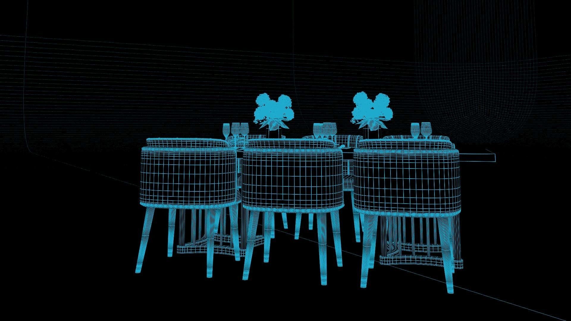 Tenarchstudio Ling Dong Series Dining Table 01 Render ready Vray 3D model_11