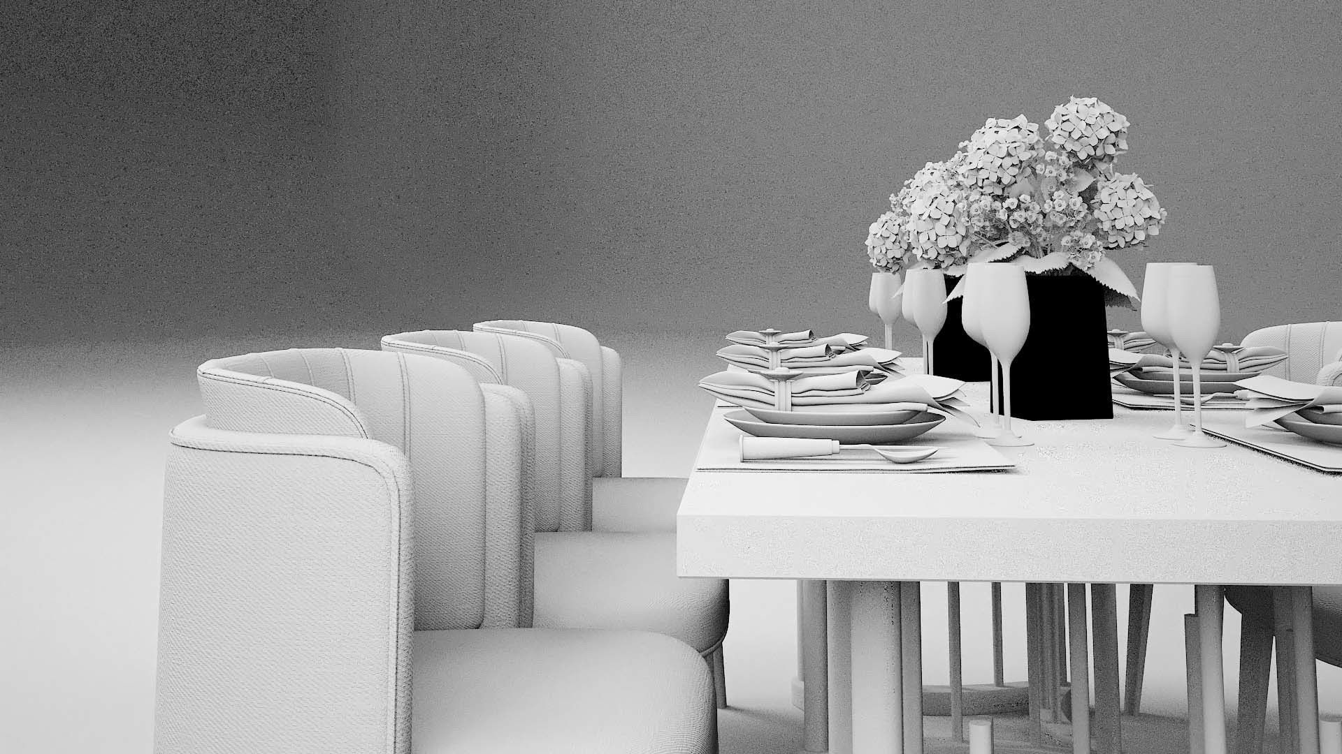 Tenarchstudio Ling Dong Series Dining Table 01 Render ready Vray 3D model_4