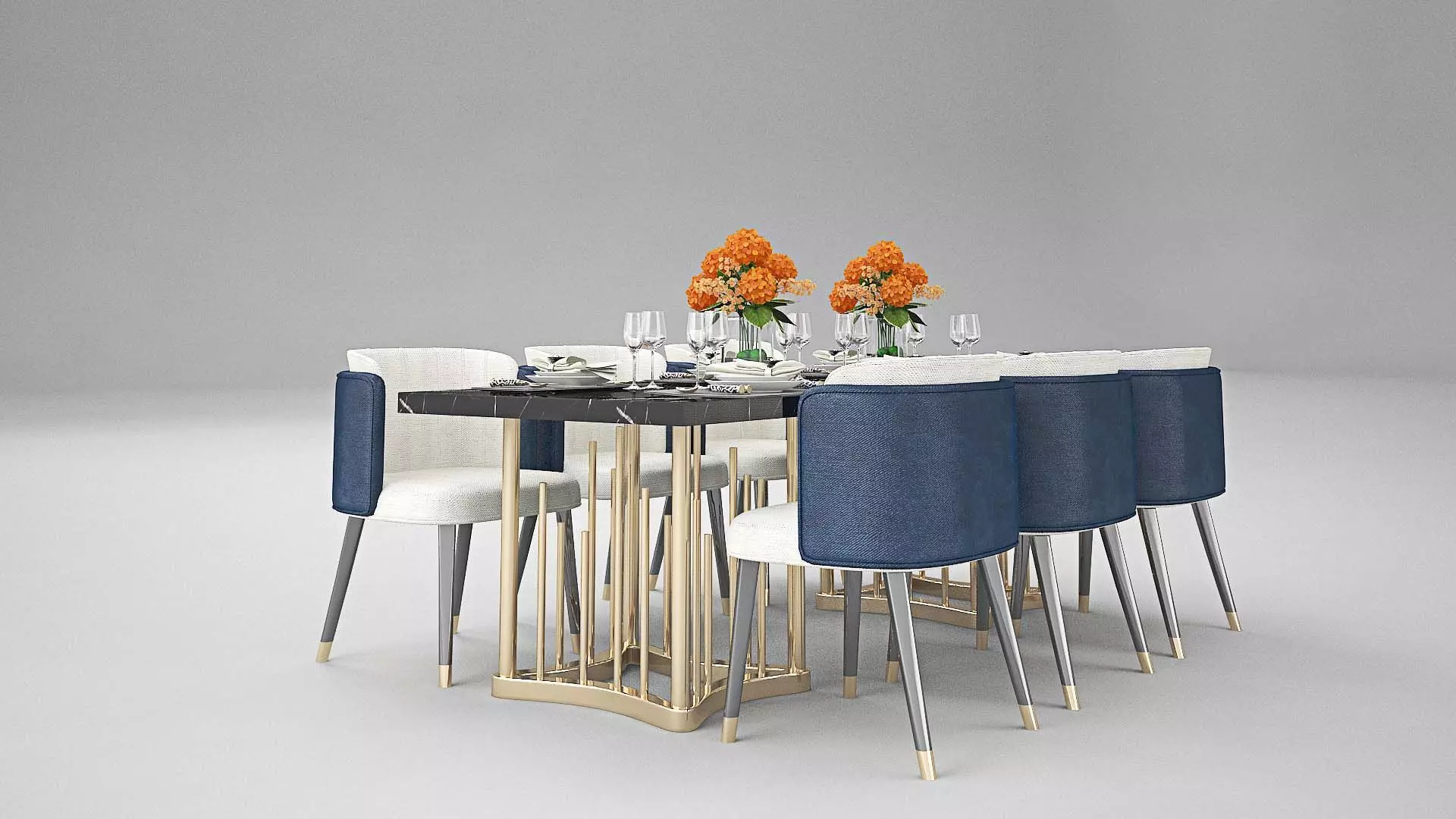 Tenarchstudio Ling Dong Series Dining Table 01 Render ready Vray 3D model_0