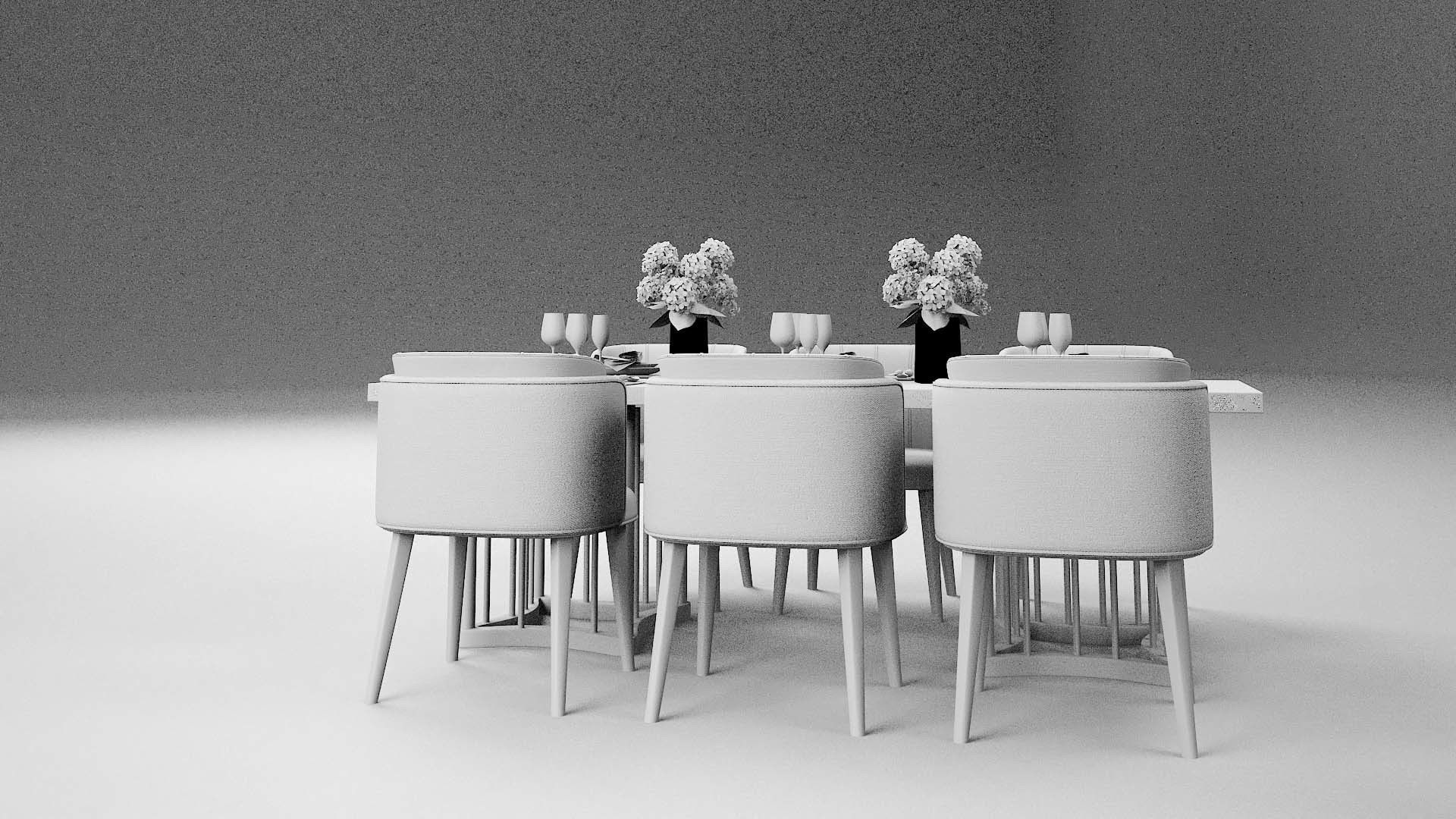 Tenarchstudio Ling Dong Series Dining Table 01 Render ready Vray 3D model_10