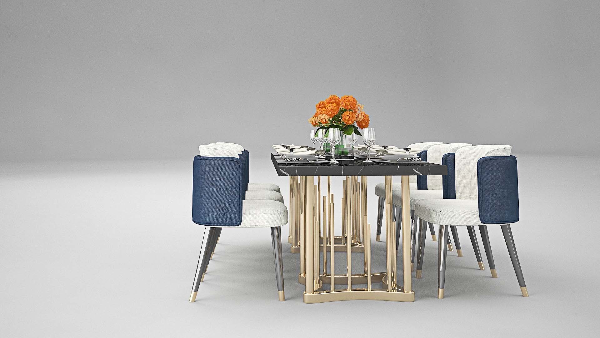 Tenarchstudio Ling Dong Series Dining Table 01 Render ready Vray 3D model_6