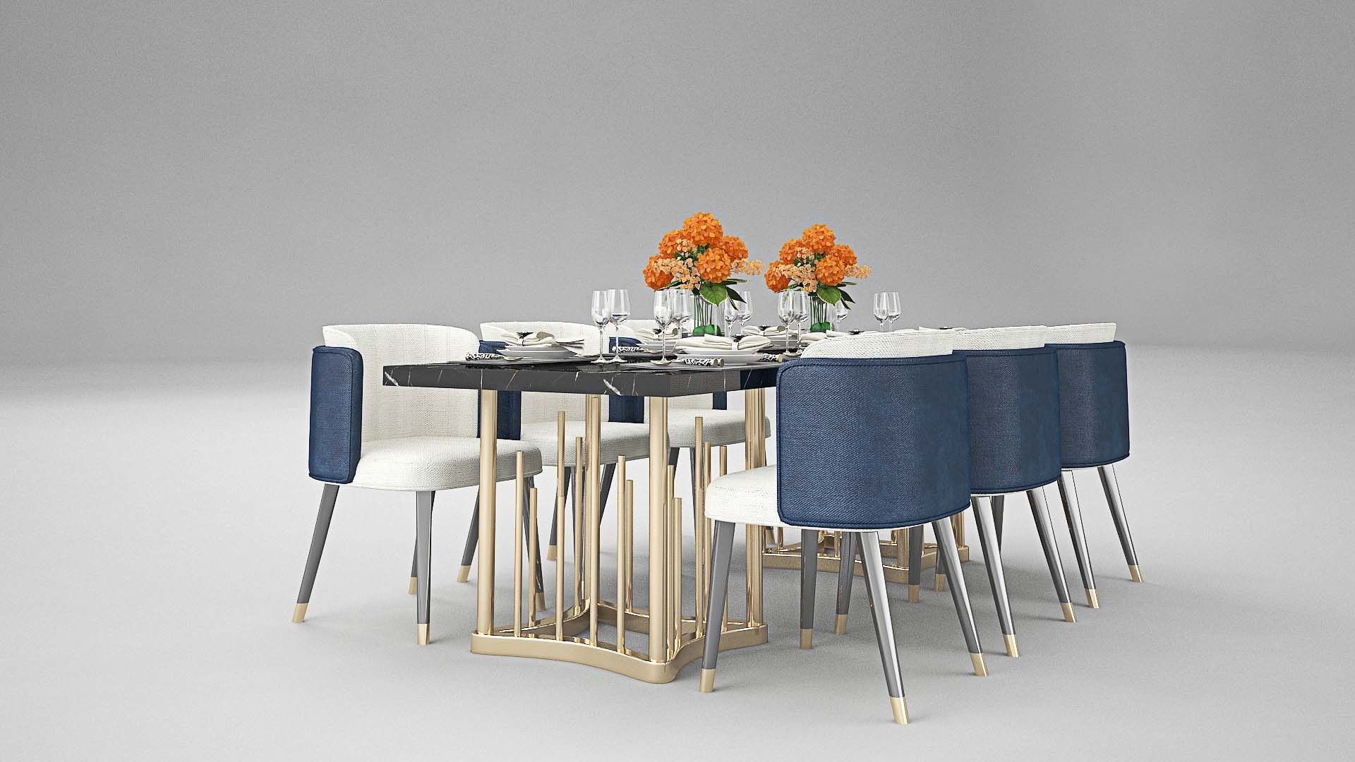 Tenarchstudio Ling Dong Series Dining Table 01 Render ready Vray 3D model_12