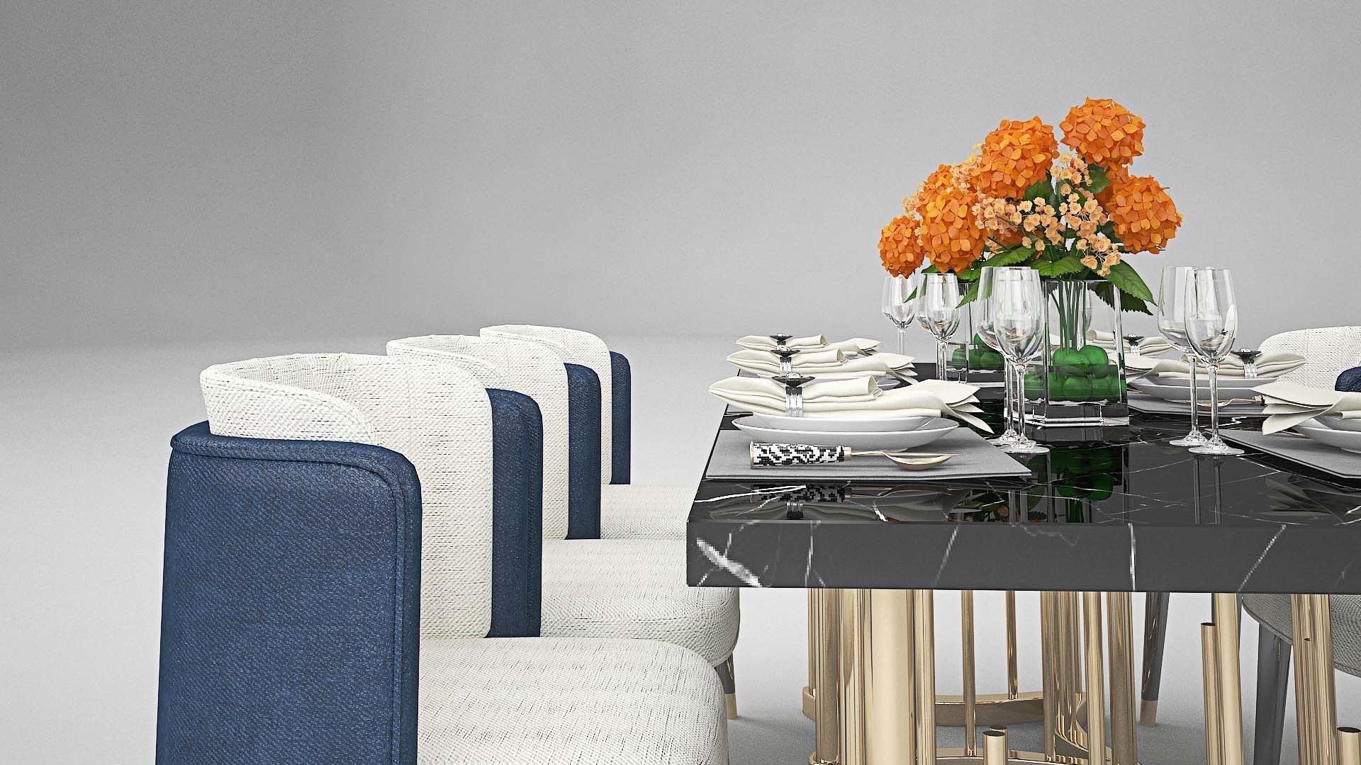 Tenarchstudio Ling Dong Series Dining Table 01 Render ready Vray 3D model_3