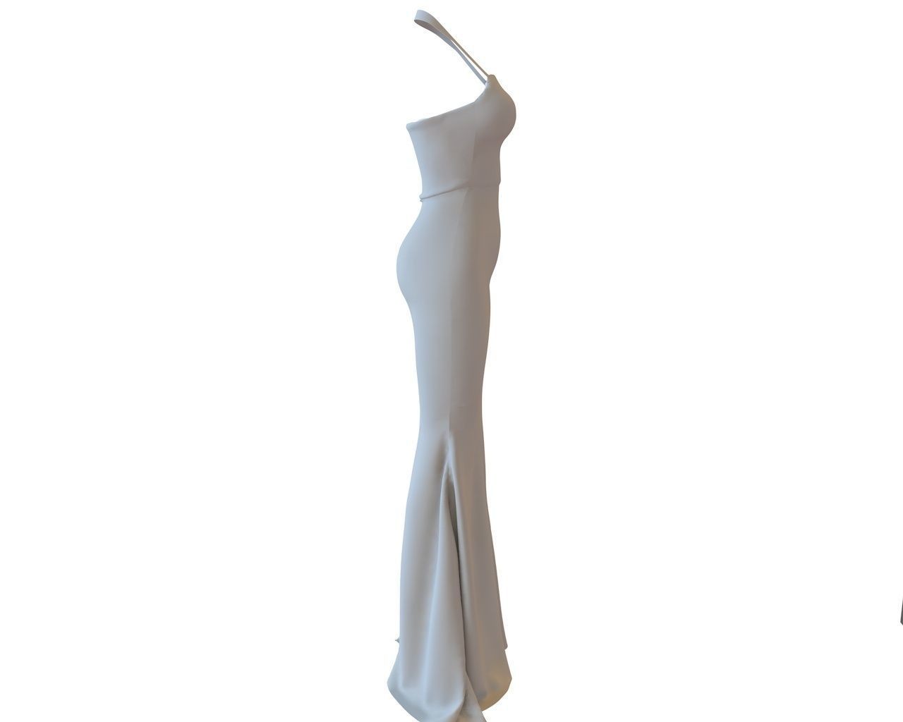 Stylish Designer Women Halter dress 3D model  3D model_3