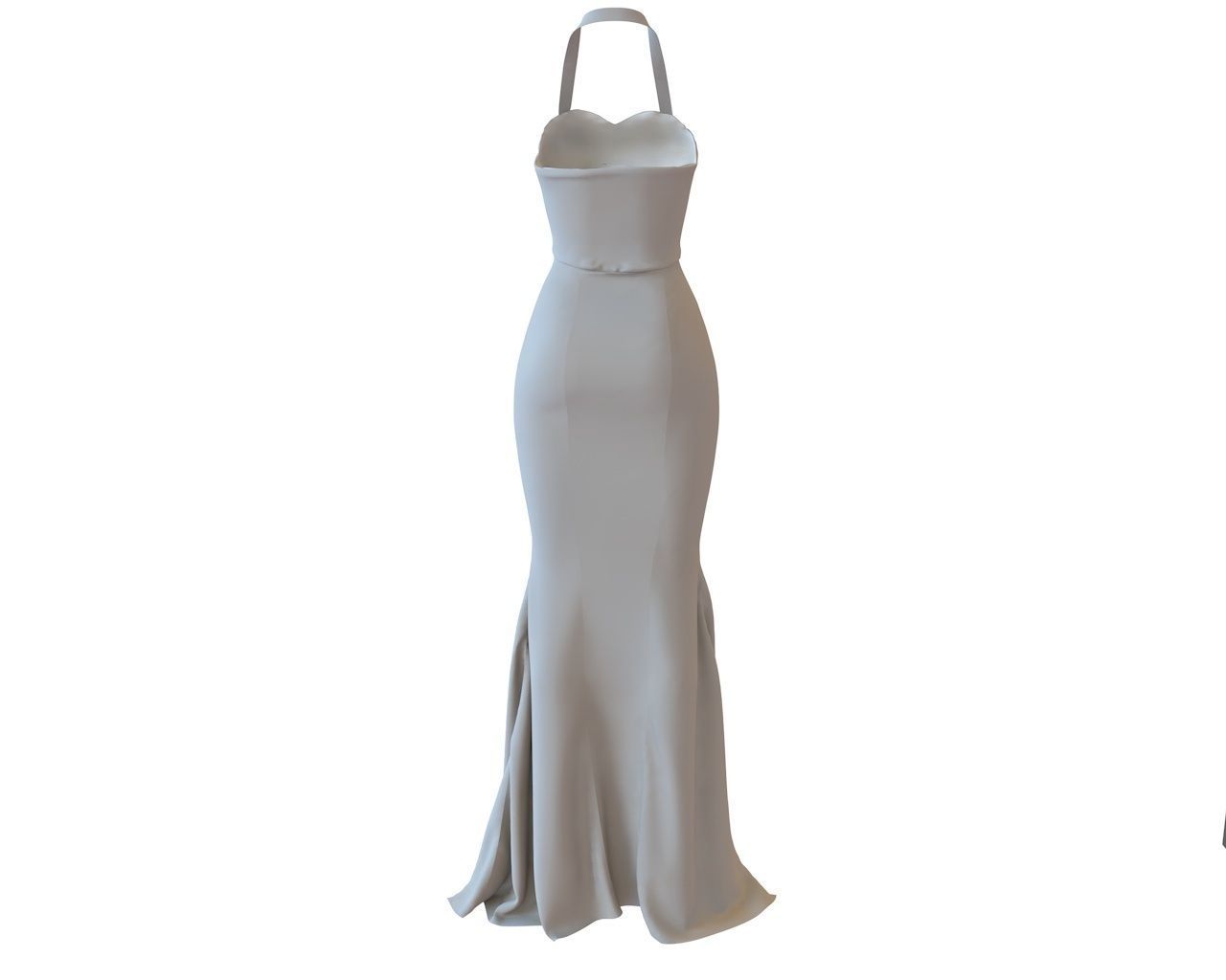 Stylish Designer Women Halter dress 3D model  3D model_6