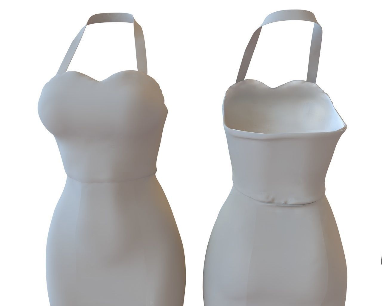 Stylish Designer Women Halter dress 3D model  3D model_8