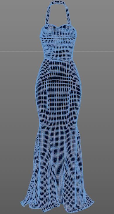 Stylish Designer Women Halter dress 3D model  3D model_11