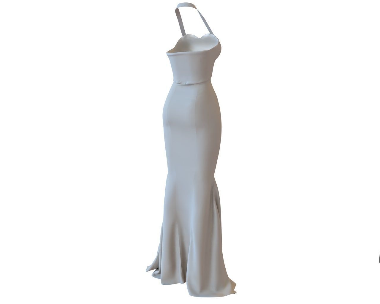 Stylish Designer Women Halter dress 3D model  3D model_5