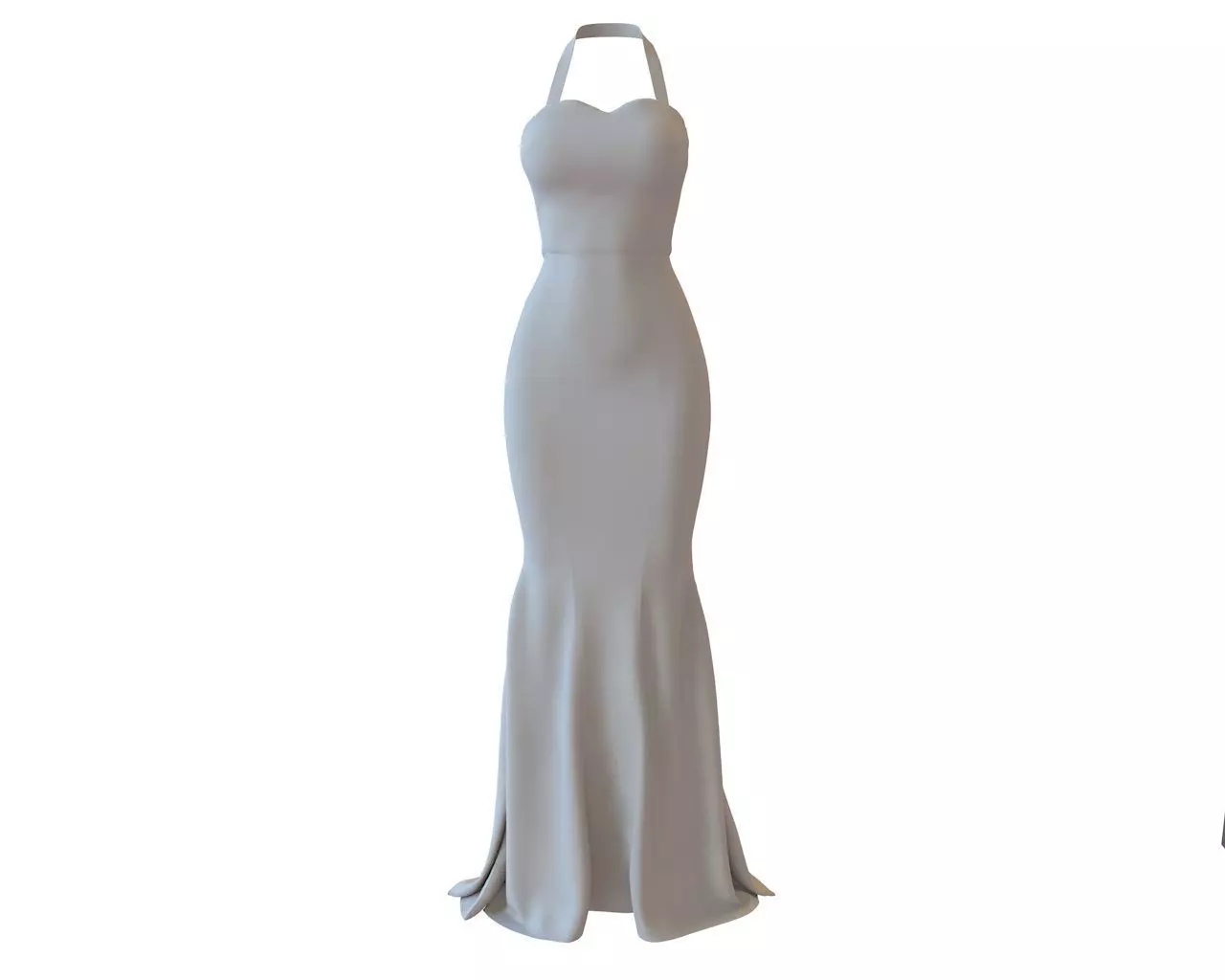 Stylish Designer Women Halter dress 3D model  3D model_0