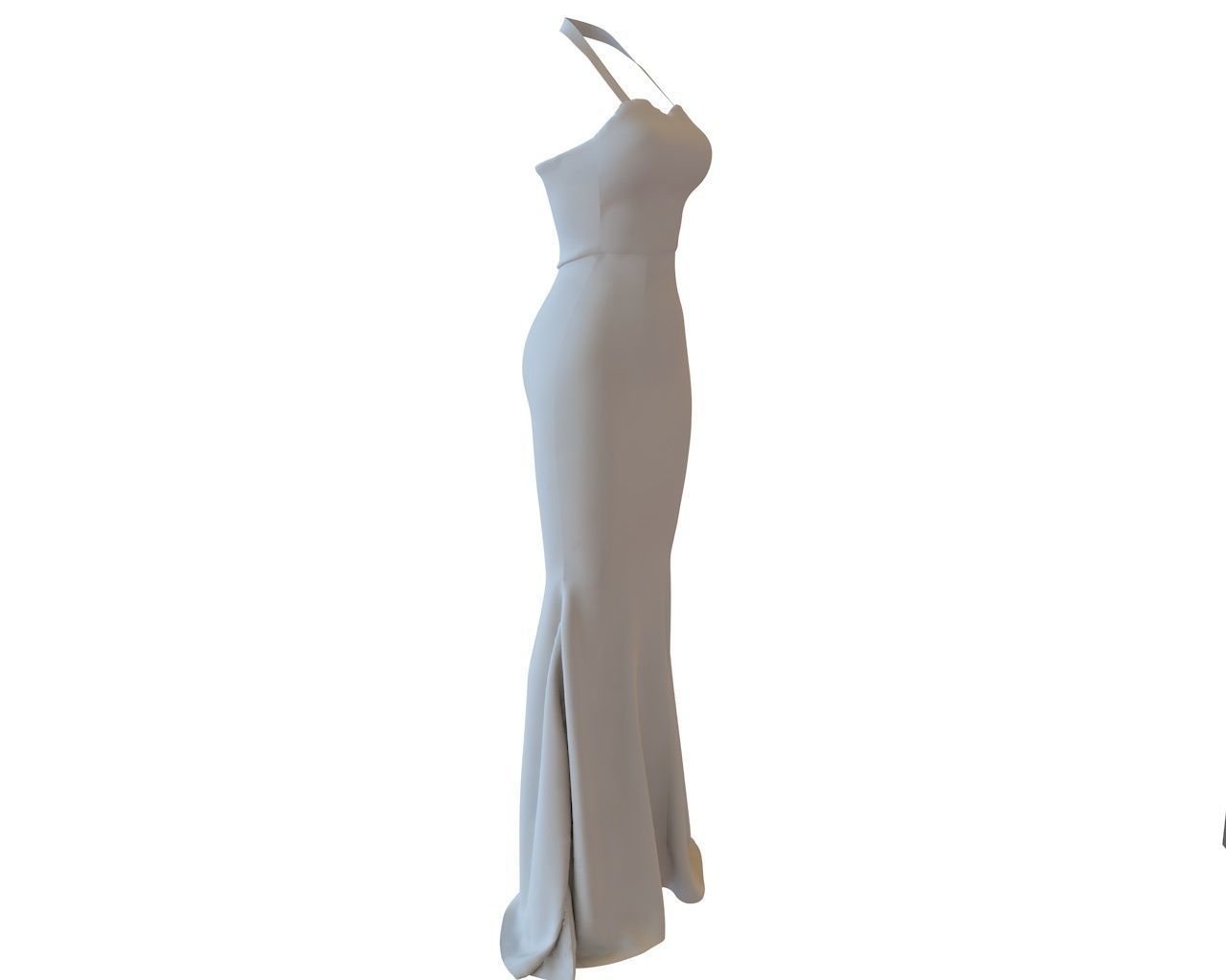Stylish Designer Women Halter dress 3D model  3D model_2