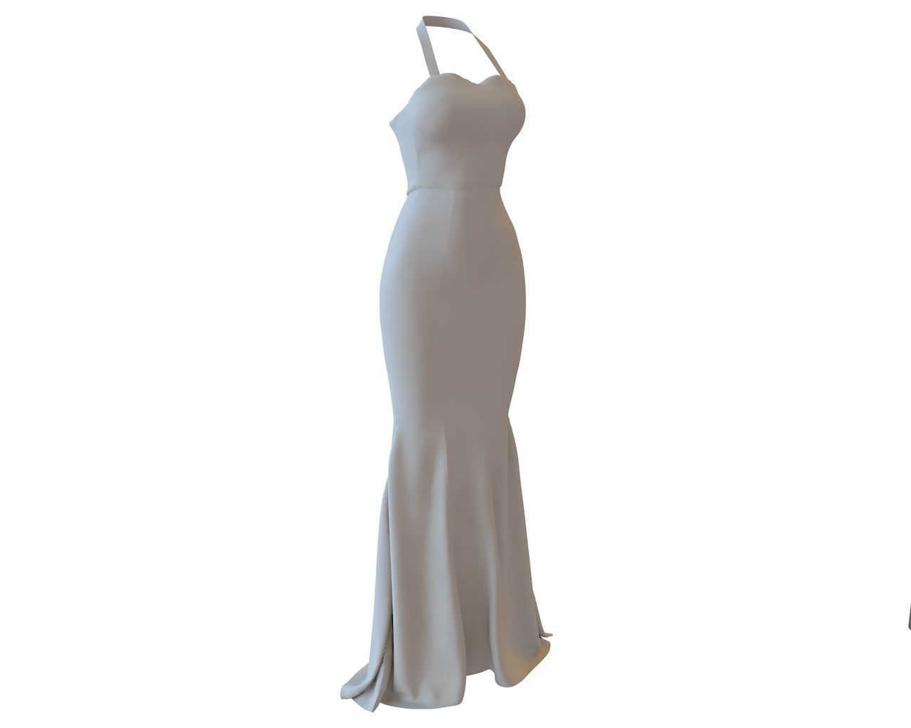 Stylish Designer Women Halter dress 3D model  3D model_1