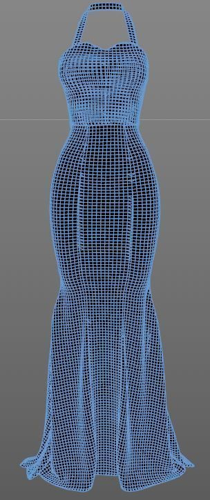 Stylish Designer Women Halter dress 3D model  3D model_10