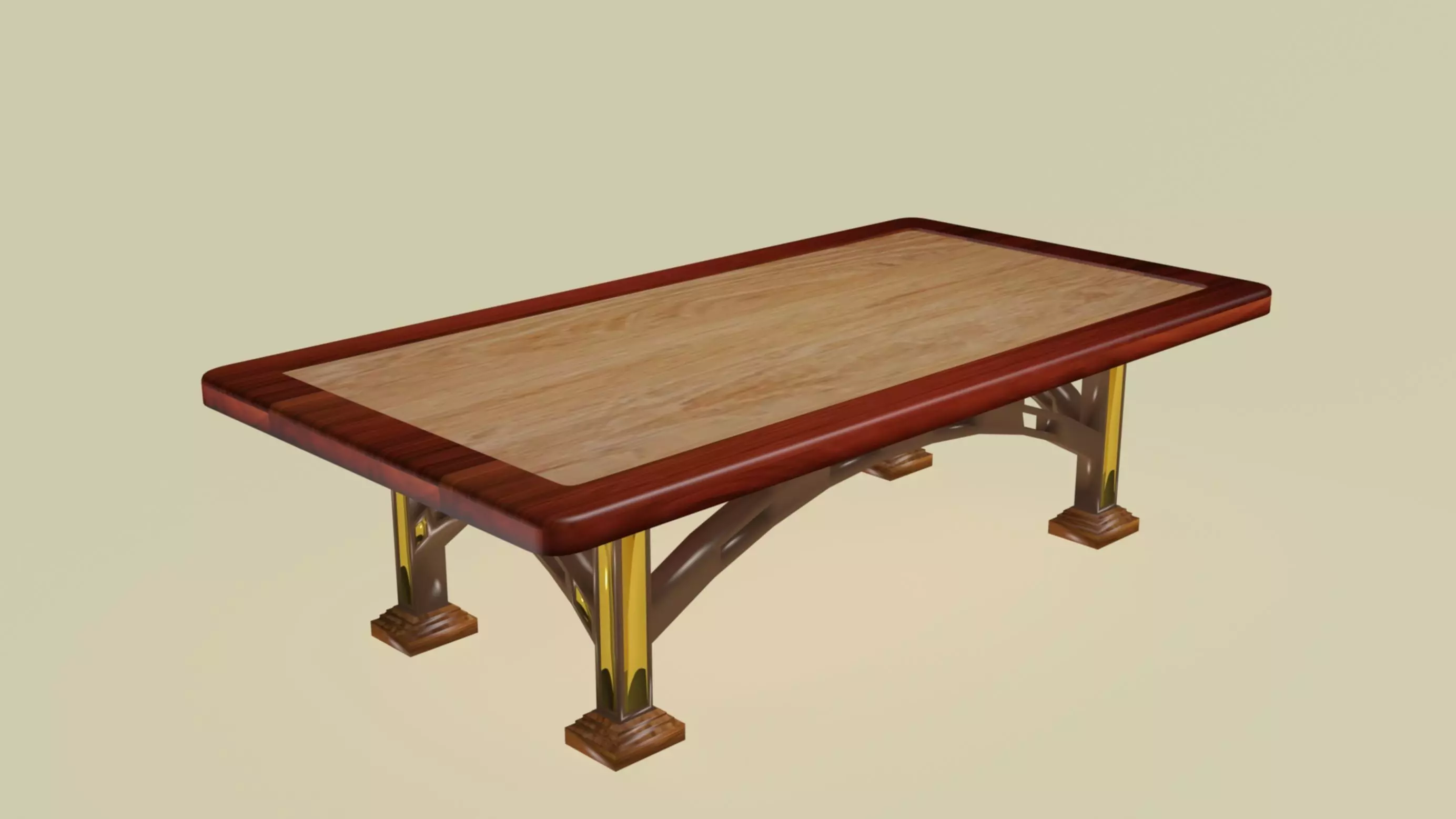 Classical rectangular dining table 3D model