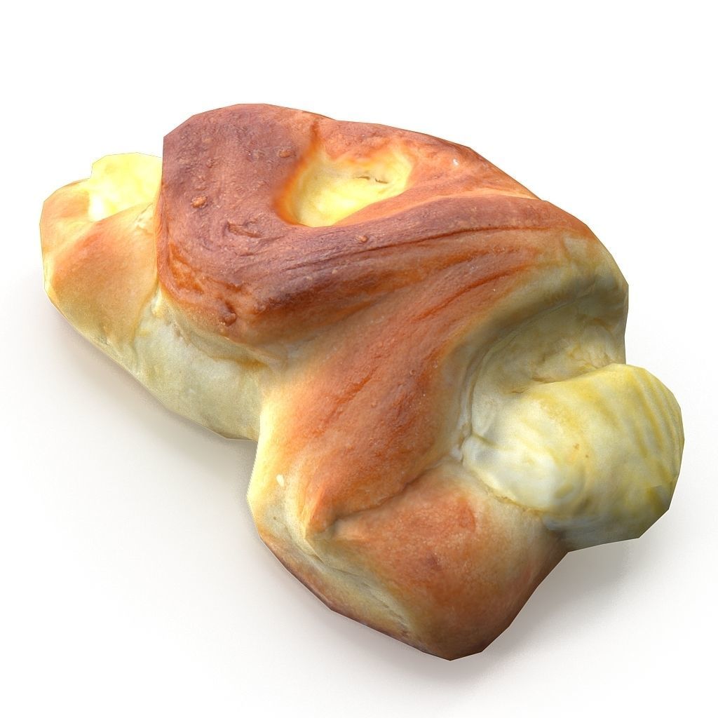 Cheese roll Low-poly 3D model_1