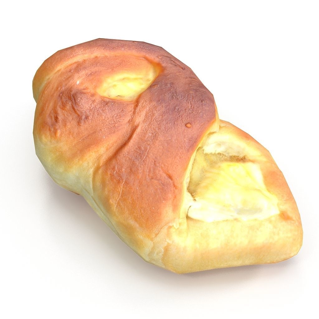 Cheese roll Low-poly 3D model_3