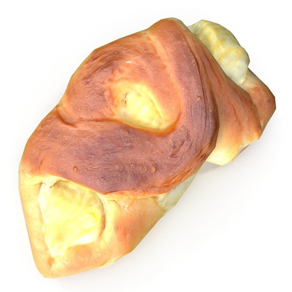 Cheese roll Low-poly 3D model_2