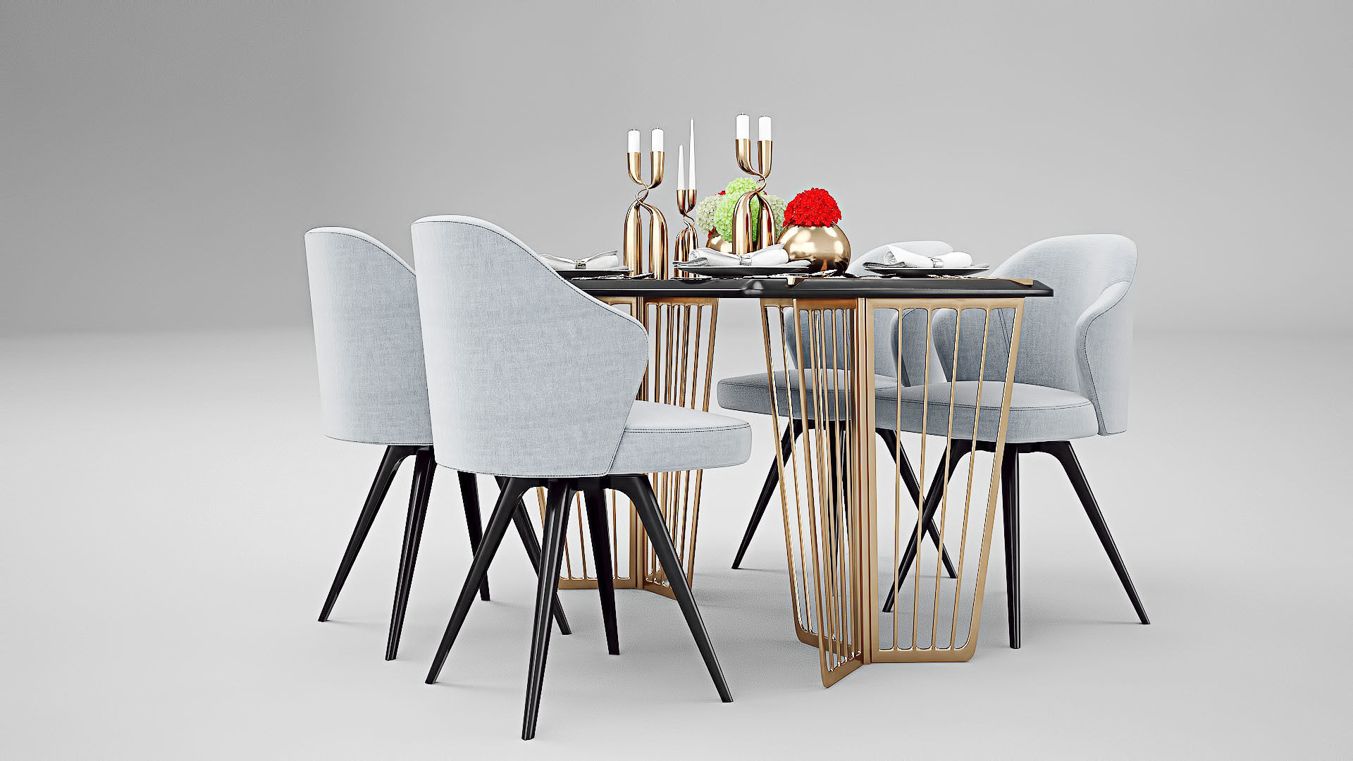 Tenarchstudio Ling Dong Series Dining Table 02 Render Ready Vray 3D model_9