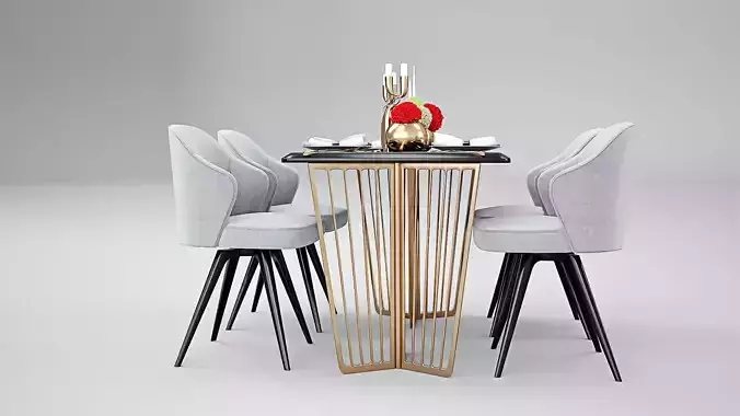 Tenarchstudio Ling Dong Series Dining Table 02 Render Ready Vray