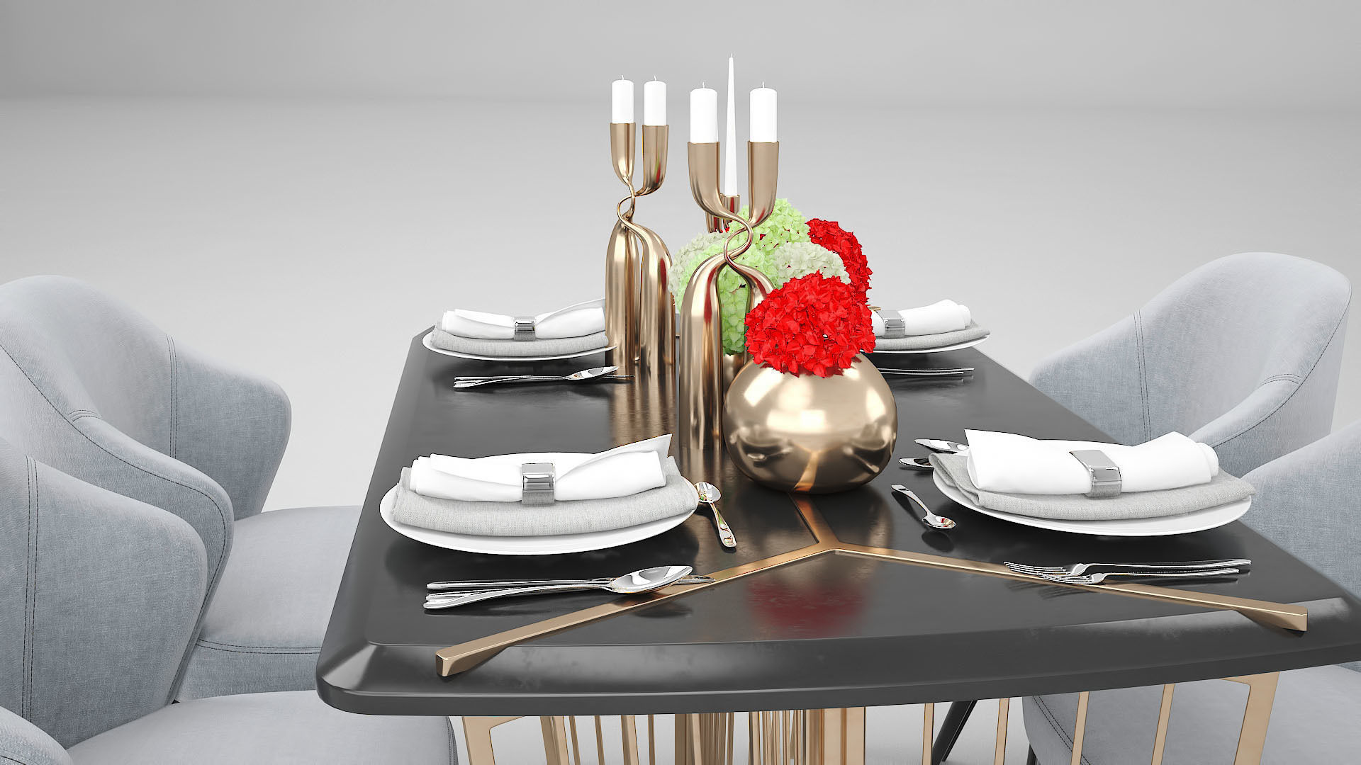 Tenarchstudio Ling Dong Series Dining Table 02 Render Ready Vray 3D model_8