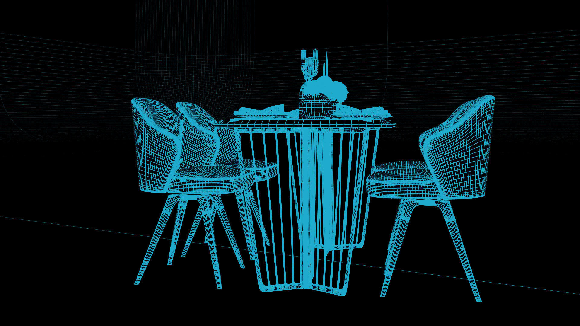 Tenarchstudio Ling Dong Series Dining Table 02 Render Ready Vray 3D model_6