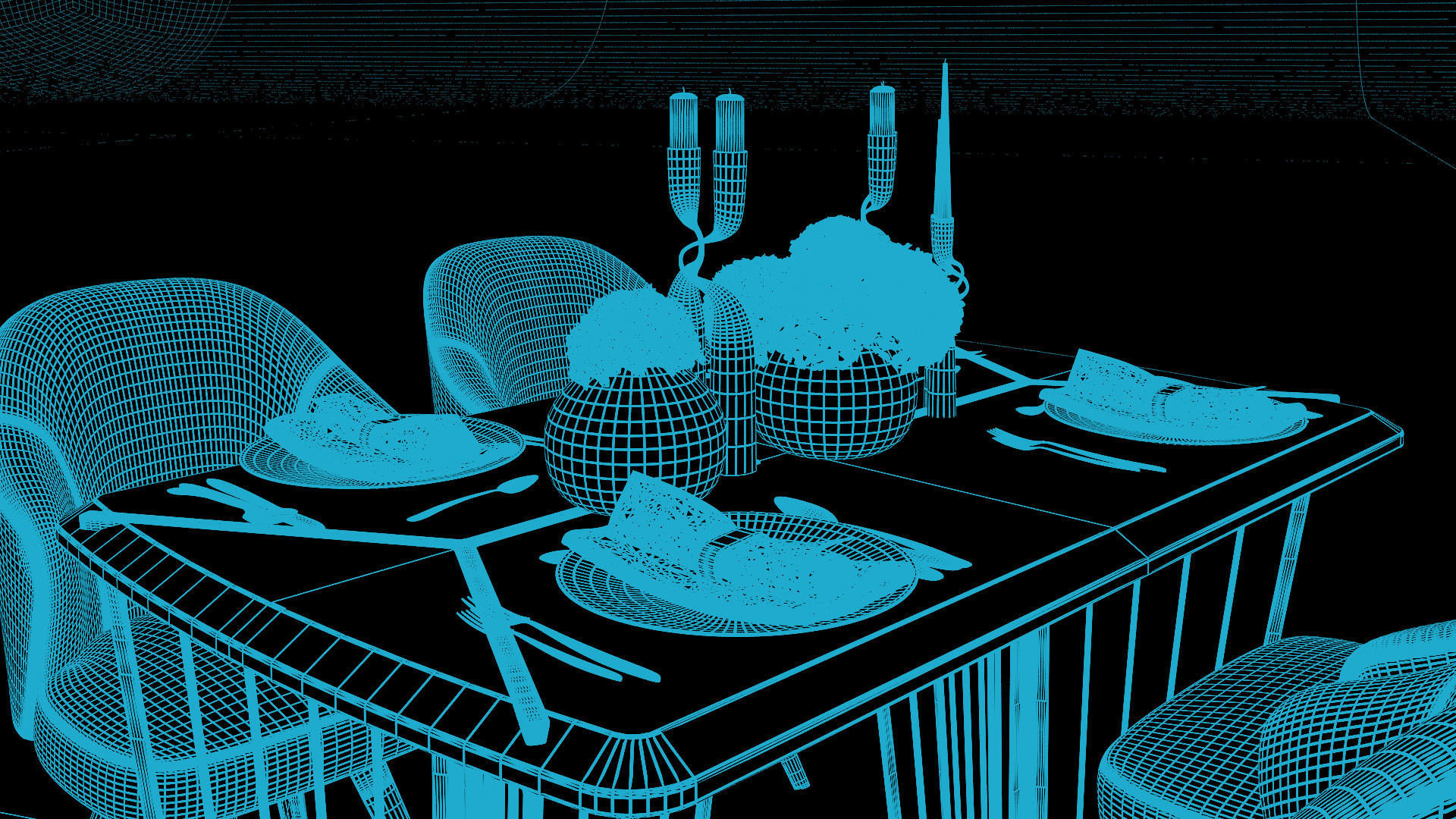 Tenarchstudio Ling Dong Series Dining Table 02 Render Ready Vray 3D model_18