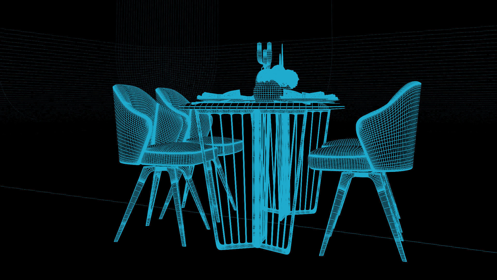 Tenarchstudio Ling Dong Series Dining Table 02 Render Ready Vray 3D model_14