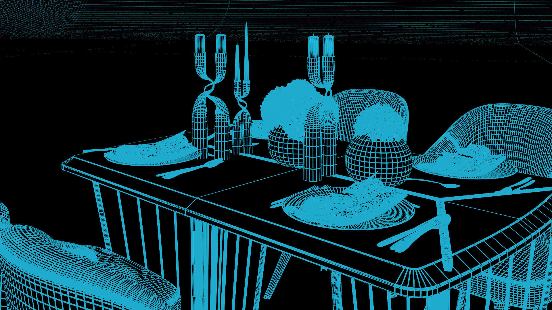 Tenarchstudio Ling Dong Series Dining Table 02 Render Ready Vray 3D model_24