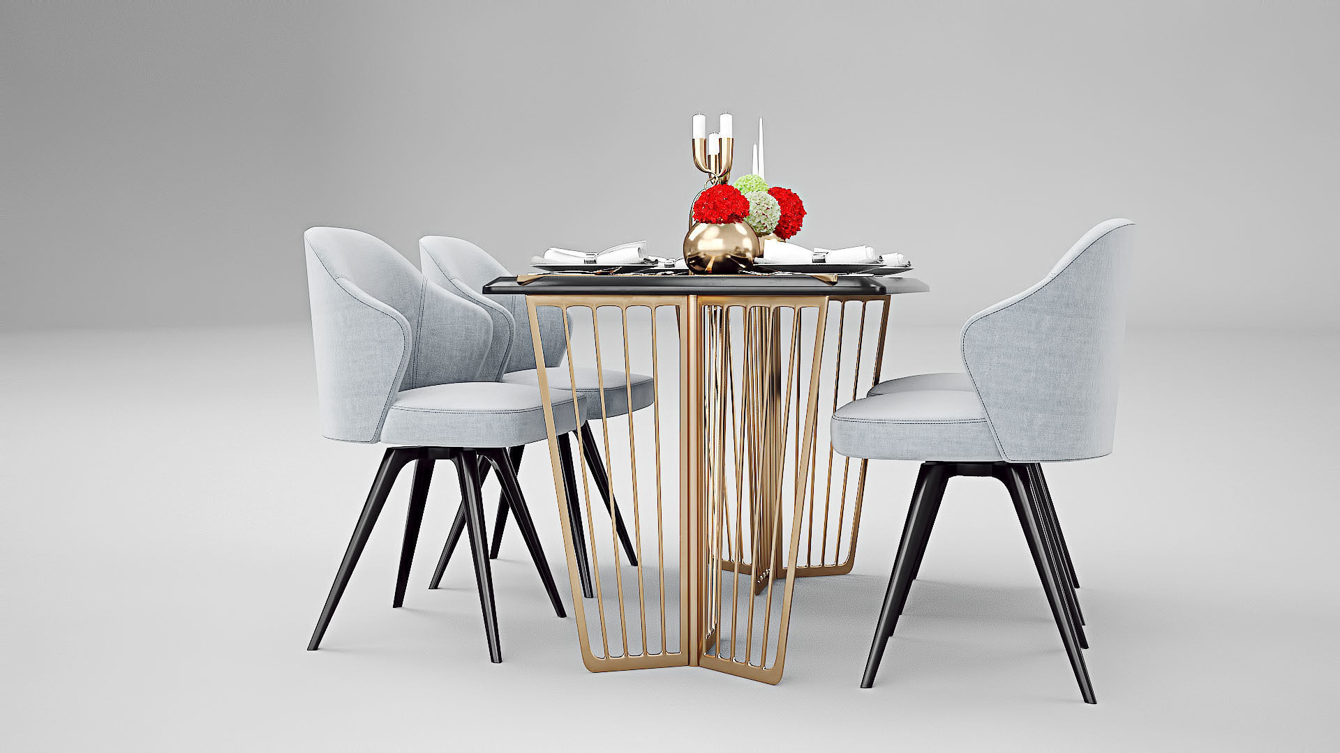 Tenarchstudio Ling Dong Series Dining Table 02 Render Ready Vray 3D model_11