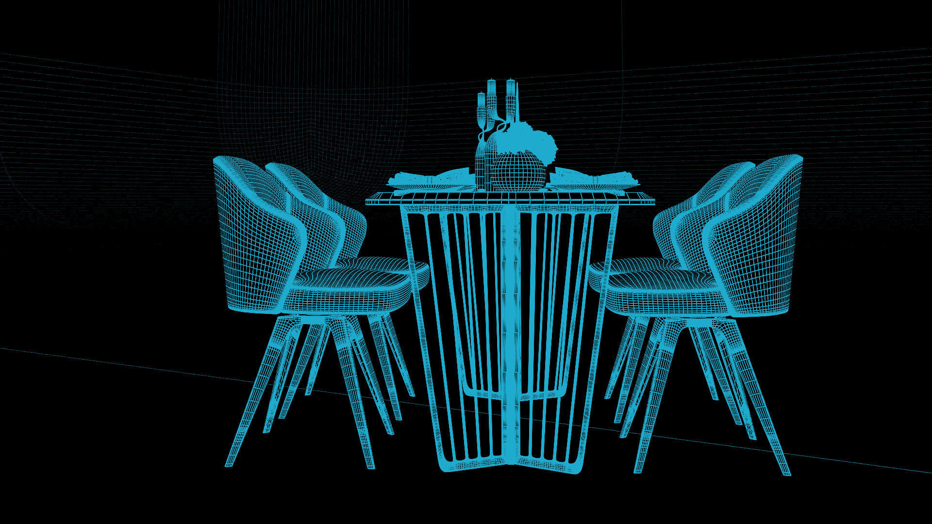 Tenarchstudio Ling Dong Series Dining Table 02 Render Ready Vray 3D model_1