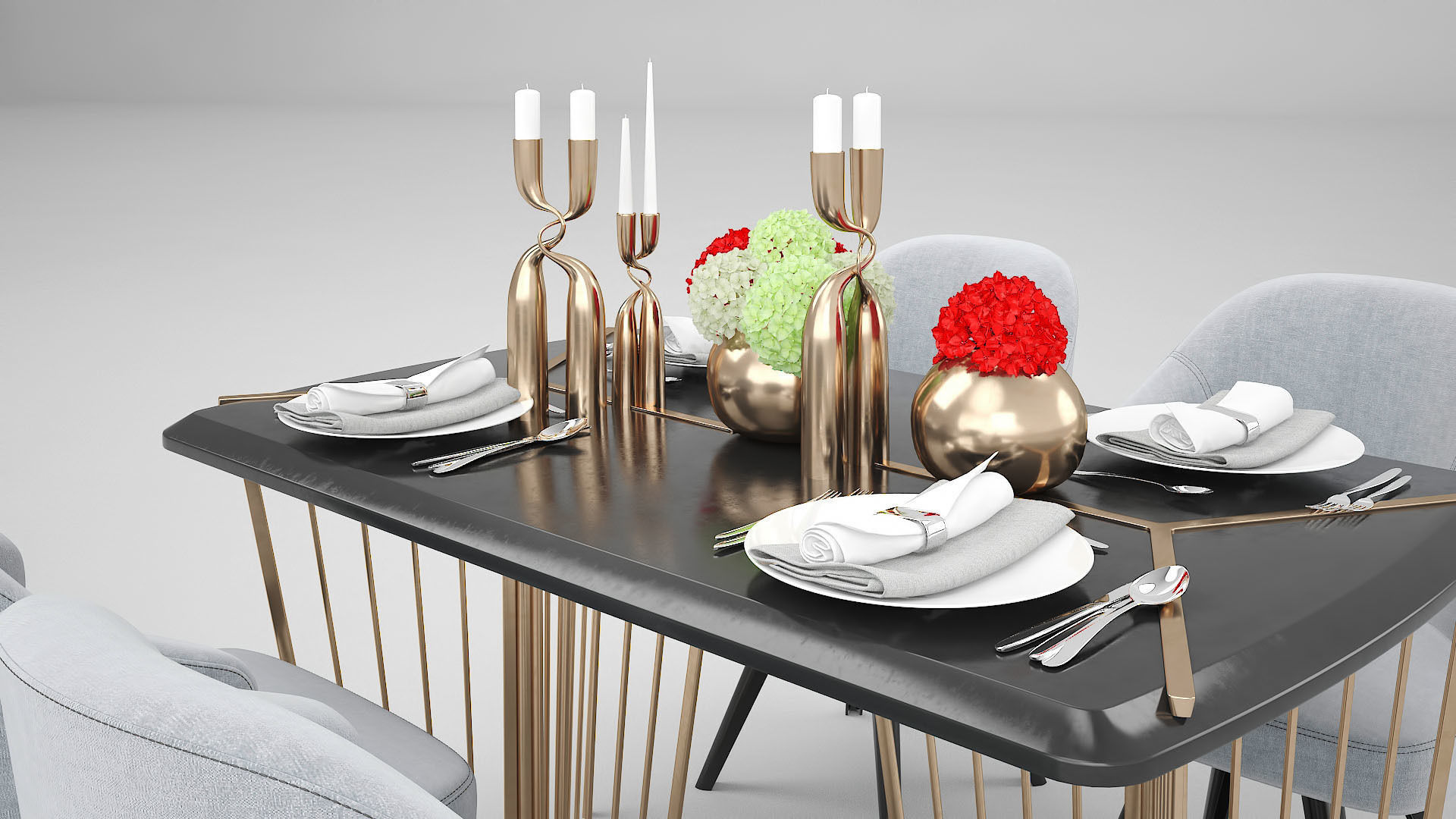 Tenarchstudio Ling Dong Series Dining Table 02 Render Ready Vray 3D model_23