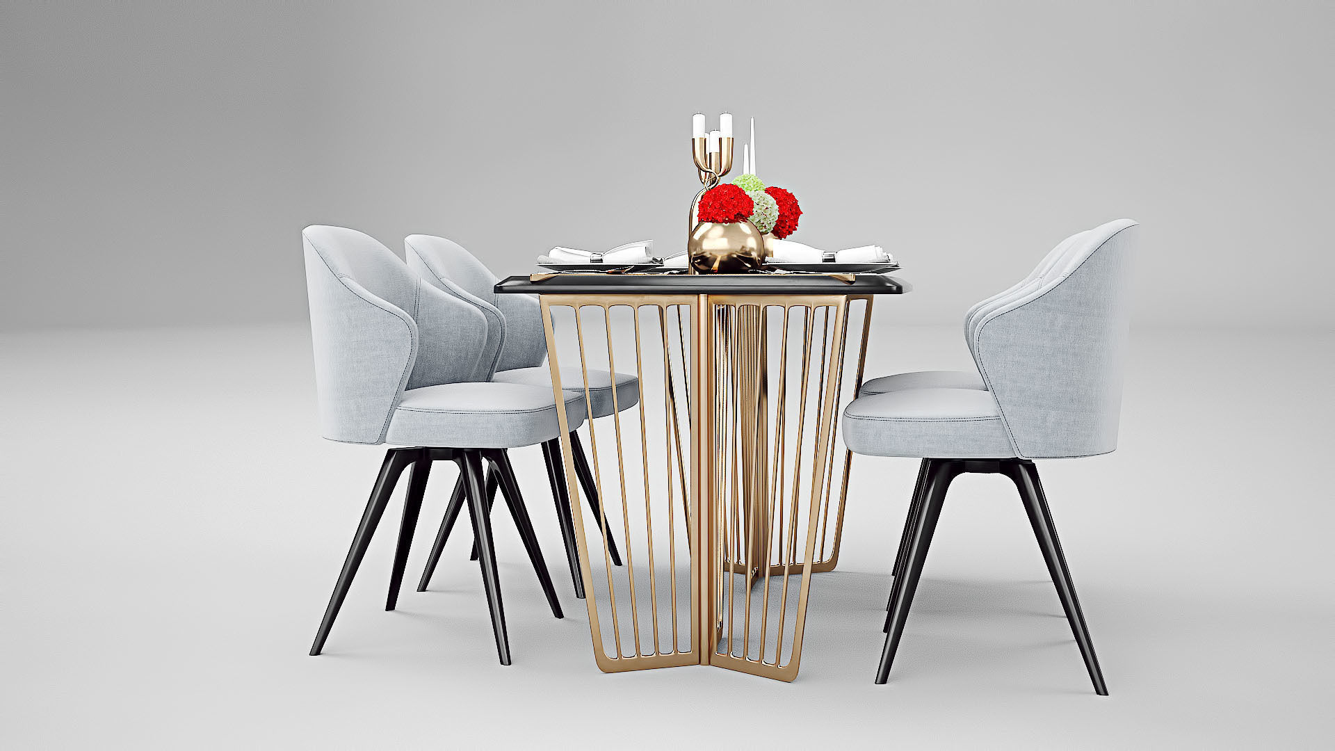 Tenarchstudio Ling Dong Series Dining Table 02 Render Ready Vray 3D model_4