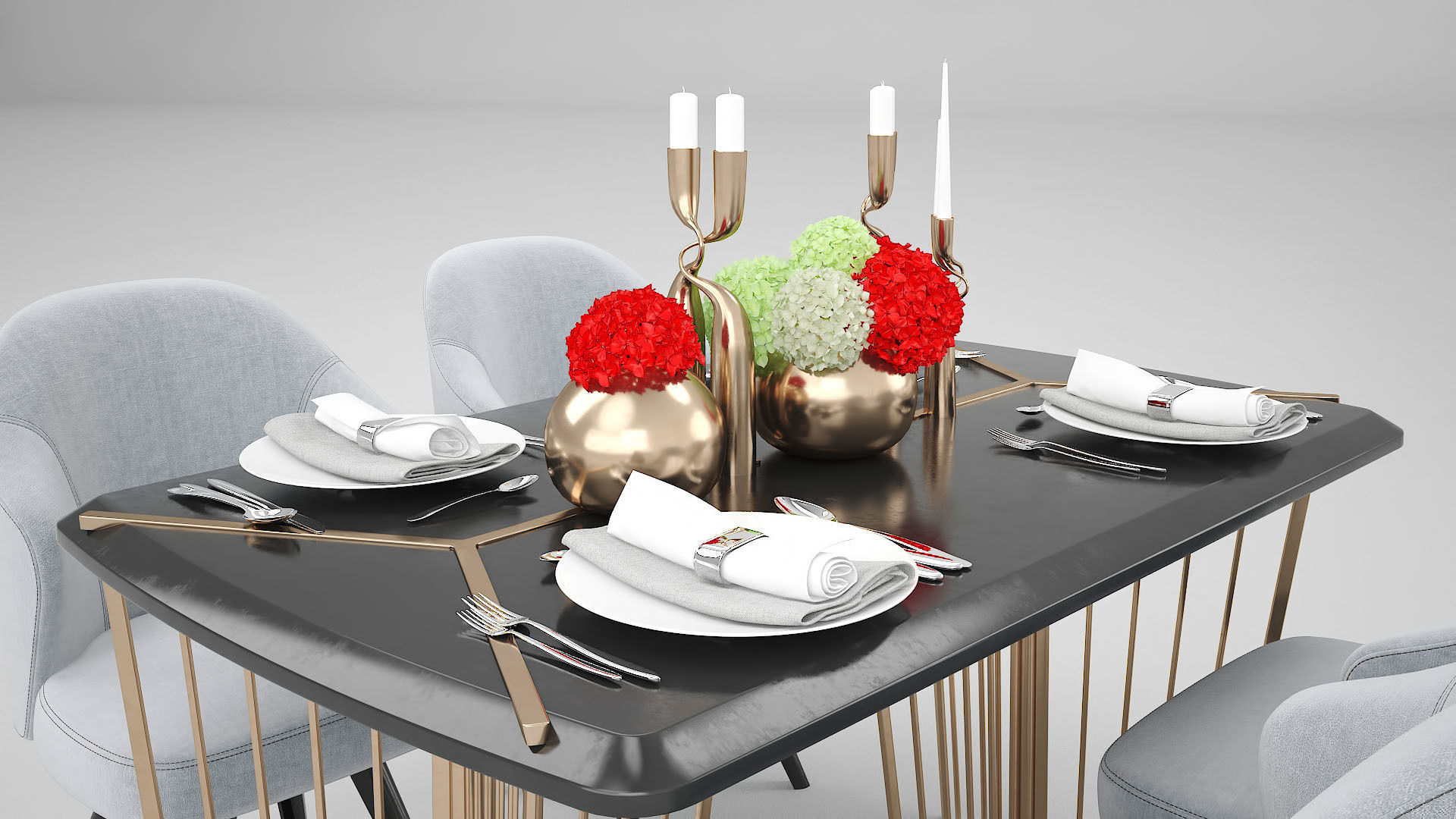 Tenarchstudio Ling Dong Series Dining Table 02 Render Ready Vray 3D model_17