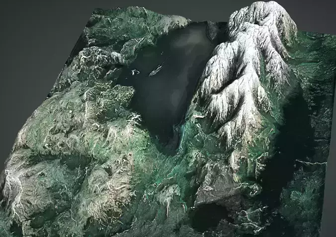 Moutains with lakes 3d scanned 3D model