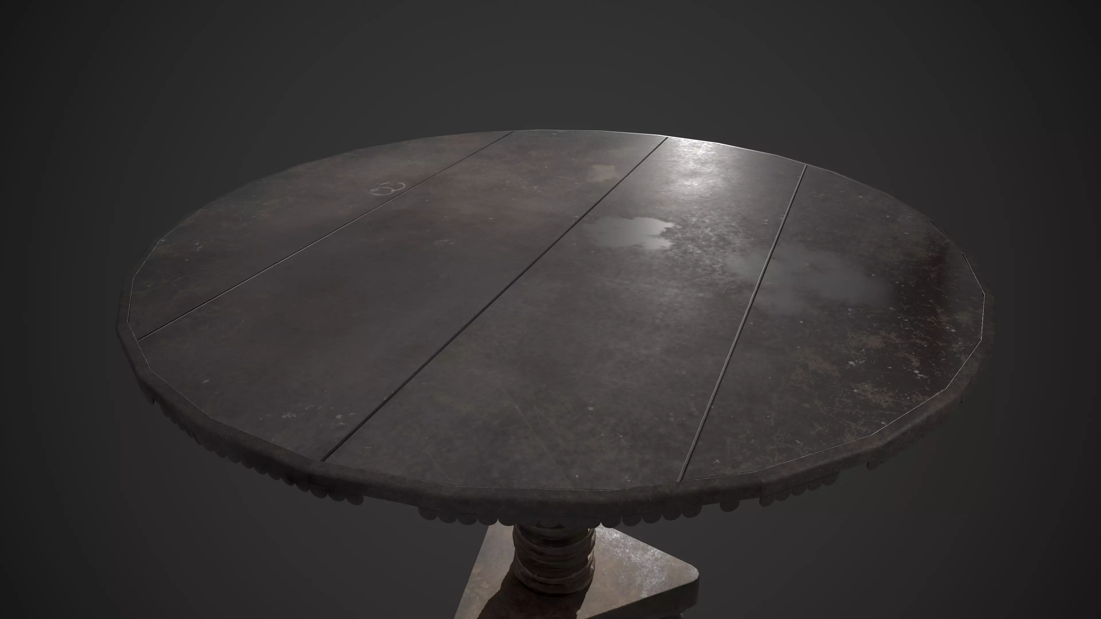 Circle Table Low-poly 3D model_0
